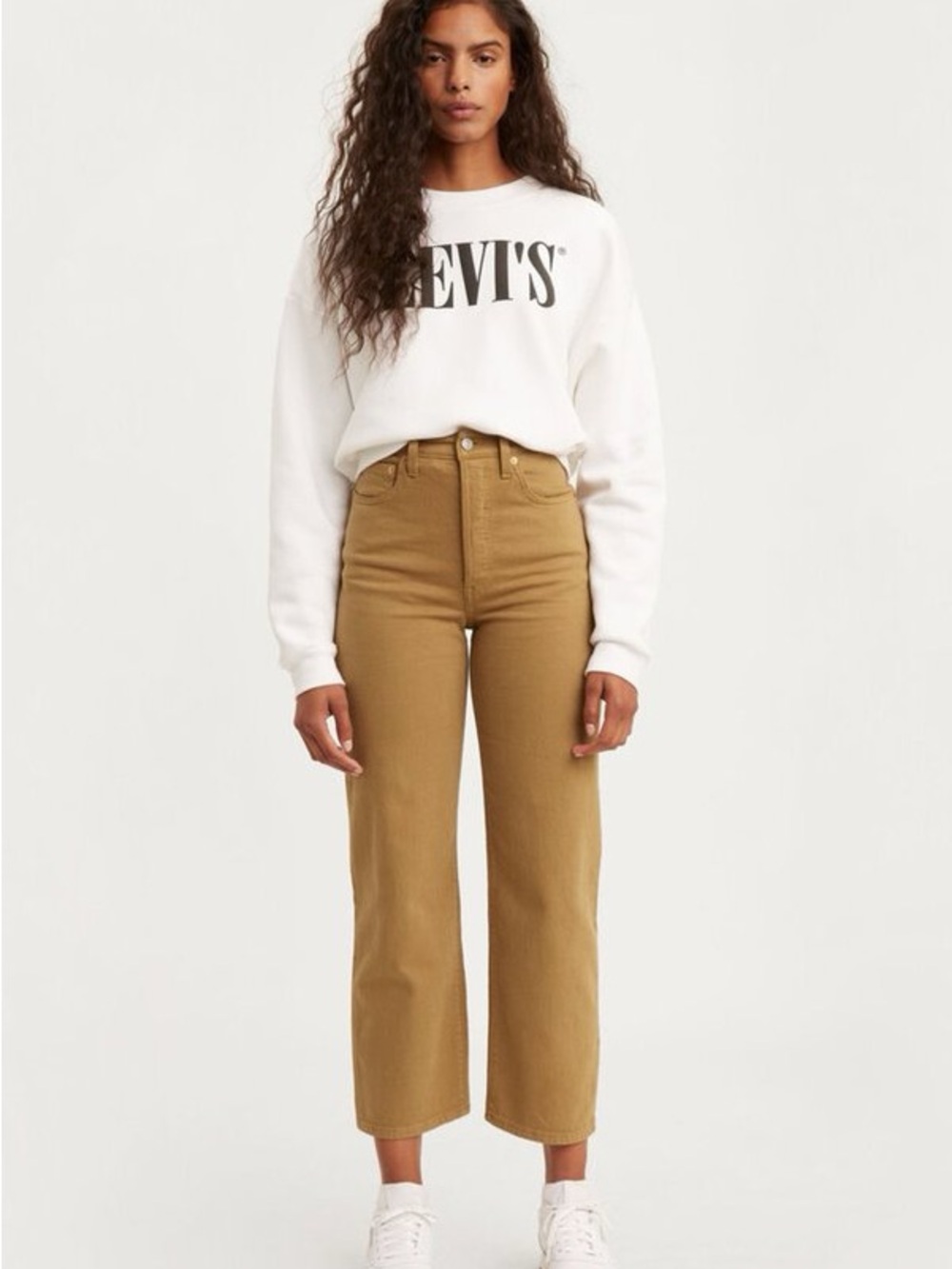 Levi's Women's Vintage Ribcage High-Rise Straight Jeans in Tan (W27 L30)